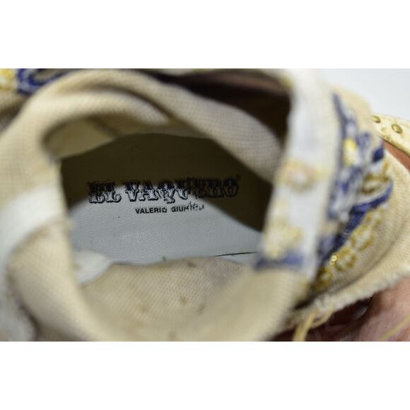 C0 EL VAQUERO Python & Canvas Gold Multi Embroidery Crystals & Studs Boots Sz 36 - Picture 10 of 11